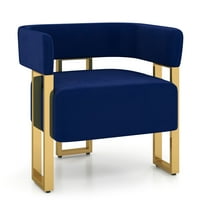 AODAILIHB Round Single Sofa Chair, Modern Velvet Living Room Accent Chair,Upholstered Tufted Barrel Reading Chair for Bed Room, Office, Corner，Blue