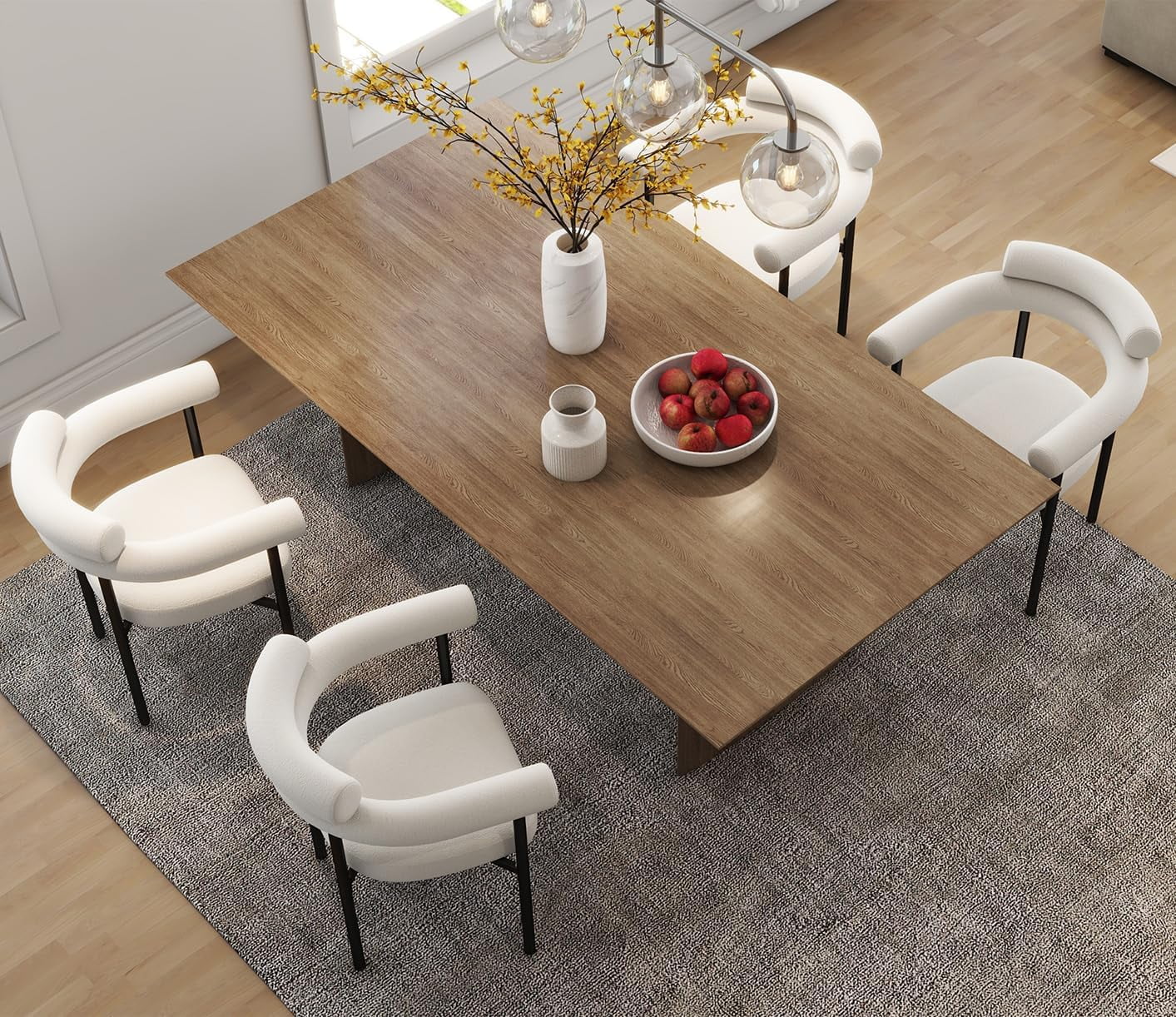 AODAILIHB White Dining Chairs Set of 4, Modern Kitchen Chair ...