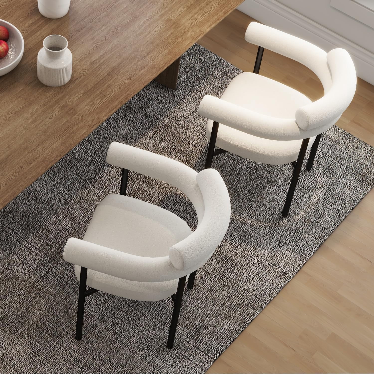 AODAILIHB White Kitchen Chairs Set of 2, Modern Dining Room Chair ...