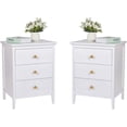 thumbnail image 1 of AODAILIHB Set of 2 Wood Nightstands, 3-Drawer Modern Bedside Dresser, Storage Night Table for Bedroom, Dorm & Small Spaces, White, 1 of 7