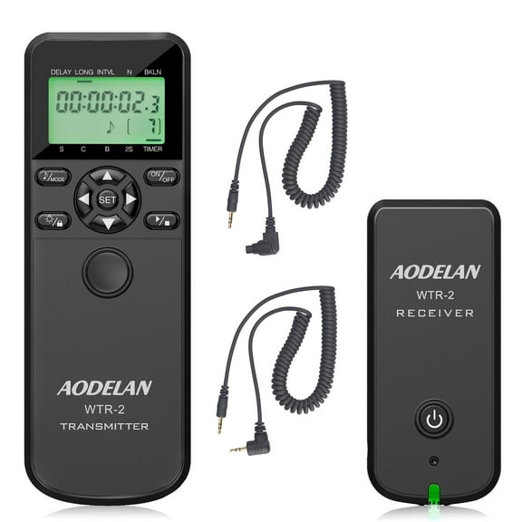 AODELAN Wireless Shutter Release Remote LCD Timer for Canon 800D 760D 750D 5D Mark IV 6D Mark II 1200D, Olympus OM-1, E-M1X, Fujifilm GFX100
