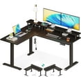 AODK Electric L Shaped Standing Desk with Monitor Stand, 59 Inch Height