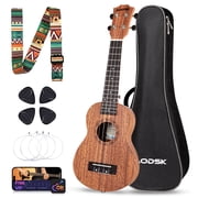 AODSK 23" Concert Ukulele Kit with Gig Bag, Strap, Extra Strings, Picks, Online Lesson, Ukelele Adult Beginner Series AUC-P06