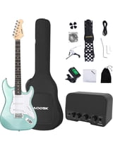 AODSK 39" Beginner Electric Guitar Kit w/ Amp, SSS Pickup, Solid Wood Body, Digital Tuner, Tremolo Bar, Strap, Gig Bag