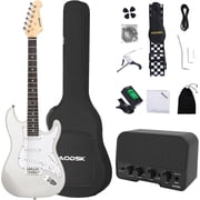 AODSK 39 Inch Full Size Electric Guitar Starter Kit, Solid Wood Body Electric Guitar with SSS Pickup, Amplifier, Digital Tuner, Strings, Picks, Tremolo Bar, Strap and Carry Bag for Beginners