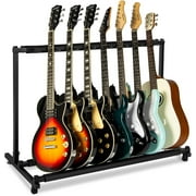AODSK 7 Multi Guitar Stand Rack with Folding Design, Multiple Guitars Stand, Portable Black Guitar Holder, Black Guitar Display Holder for Guitar & Bass,Studio & Home (7 Guitars)