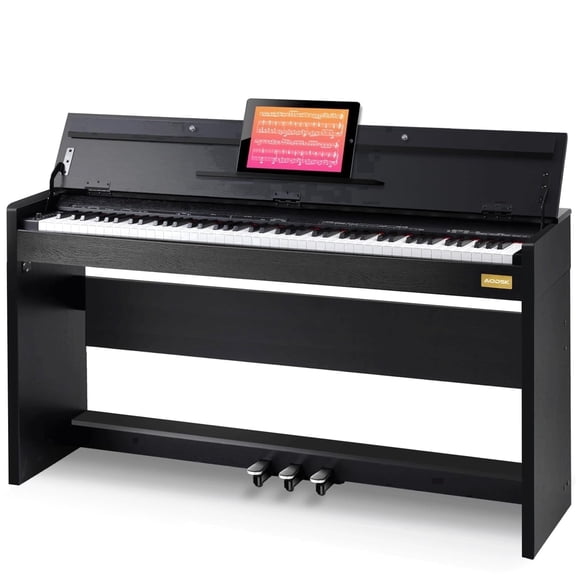 AODSK B-85 88-Key Weighted Hammer Action Digital Piano Full-Size with Furniture Stand, Triple Pedals, Built-in Speakers, Beginner Course Home Digital Piano