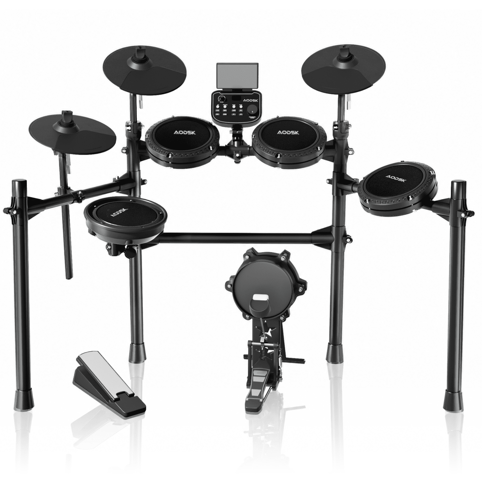 AODSK Electric Drum Set with Quiet Mesh Heads, 260 Sounds, 30 Drum Kits, USB MIDI,  Headphones, Drumset for Adult Beginner