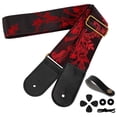 thumbnail image 1 of AODSK Cotton Embroidery Guitar Strap 2" Adjustable for Acoustic Electric Bass Ukulele with Picks Guitarists Gift, 1 of 6