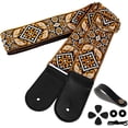 thumbnail image 1 of AODSK Cotton Embroidery Guitar Strap 2" Adjustable for Acoustic Electric Bass Ukulele with Picks Guitarists Gift, 1 of 6