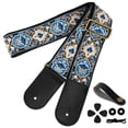 thumbnail image 1 of AODSK Cotton Embroidery Guitar Strap 2" Adjustable for Acoustic Electric Bass Ukulele with Picks Guitarists Gift, 1 of 6