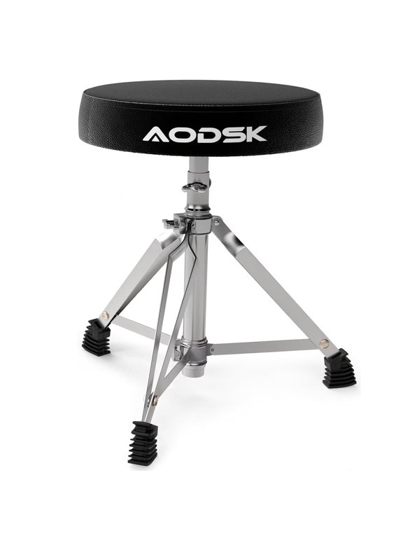 Drum Throne, Padded Foldable Seat Chair for Adults, Drummers - Black