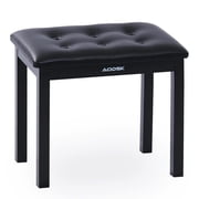 AODSK Piano Bench, PU Leather Padded Keyboard Stool, Sturdy Iron Leg Comfortable Piano Chair, 17.72 11.61 19.49 Inch, Black