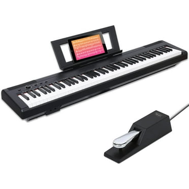 AODSK S-200 Weighted Piano 88-Key Beginner Digital Piano with Sustain Pedal,2x25W Stereo Speakers,MP3 Function,Black