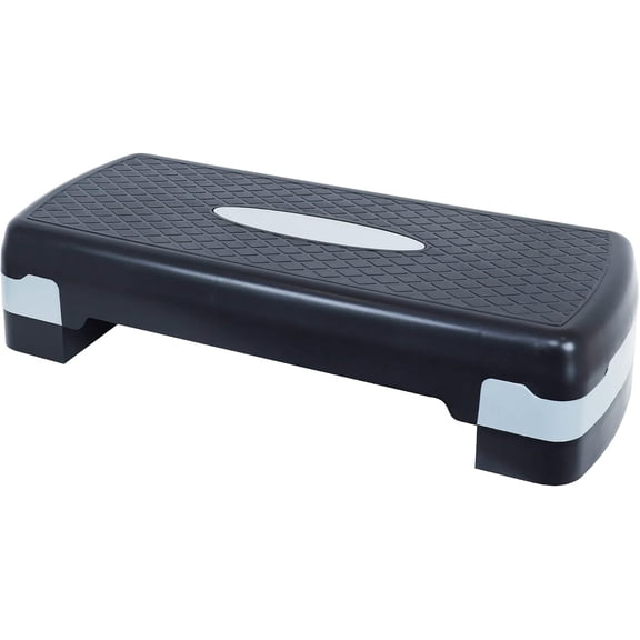AOEIUY Aerobic Step Platform Trainer with Adjustable 2-Level Risers, 400 Pound Weight Capacity – Non-Slip Exercise Stepper(Black/Gray)