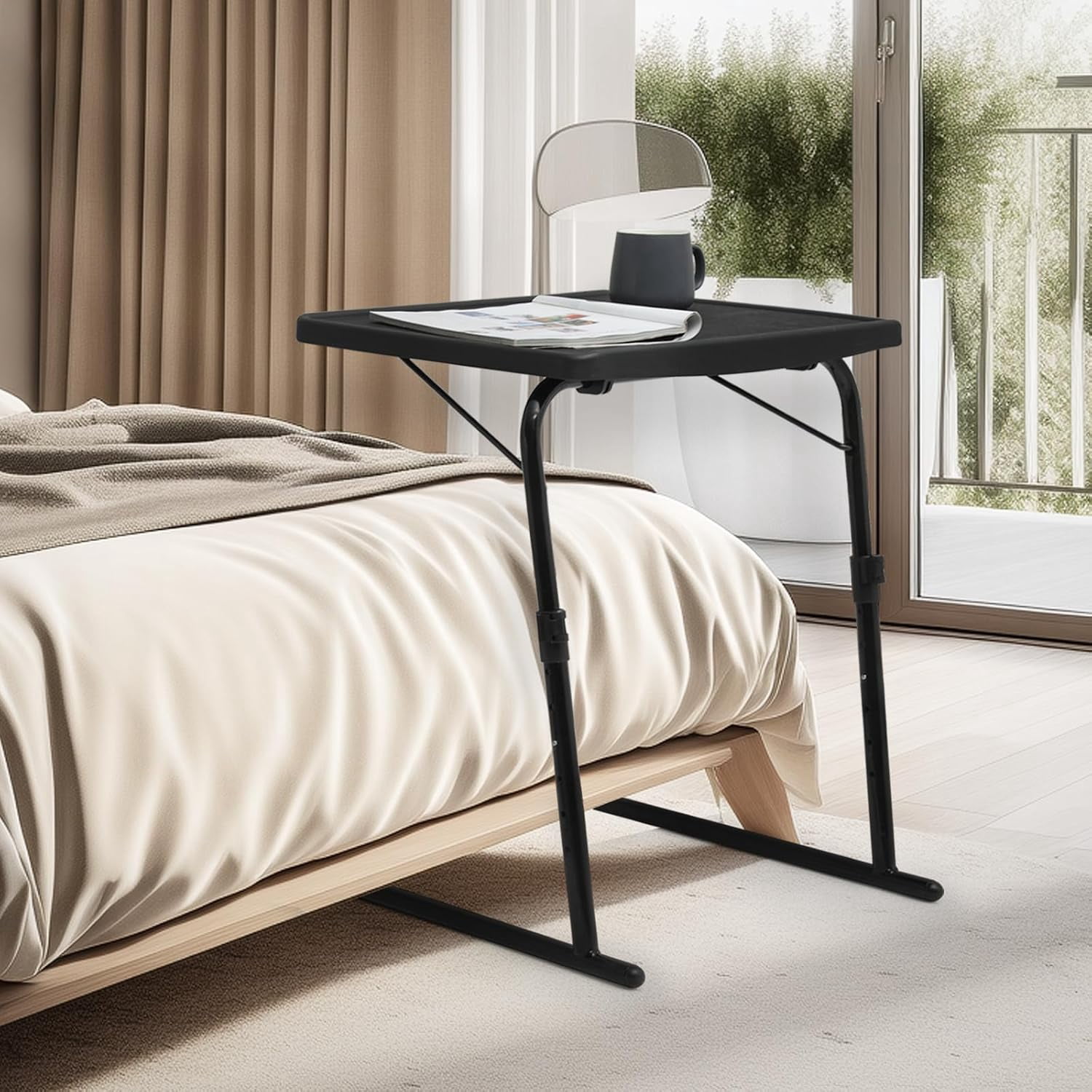 AOEIUY Foldable TV Tray Table, Portable Partiestable and Laptop Square ...