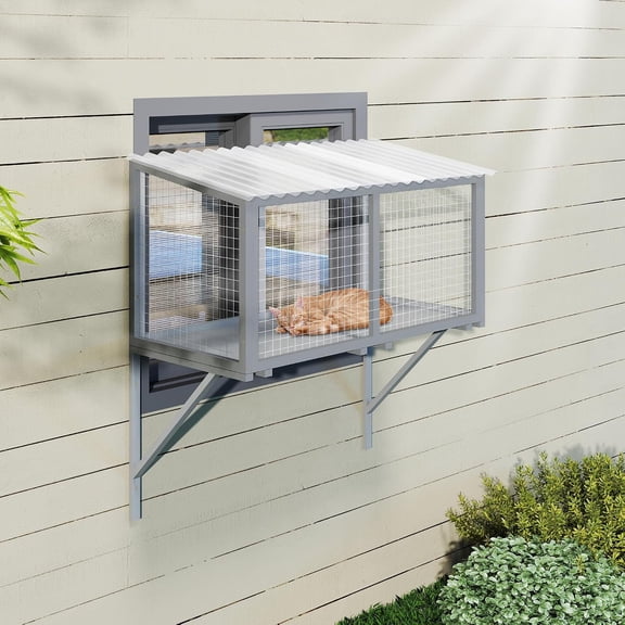 AOEIUY Outdoor Cat Enclosure Wall Catio Window Perch Cat Patio Furniture