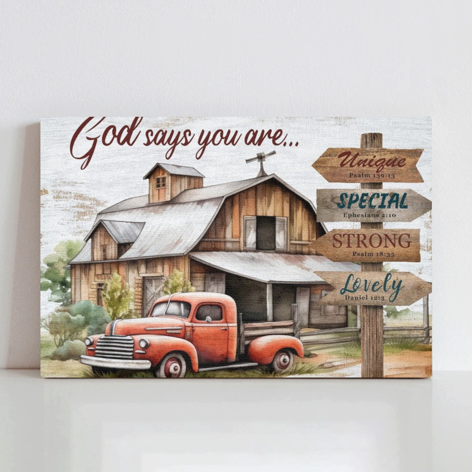 AOEX Farmhouse Christian Wall Decor God Says You Are Wall Art for ...