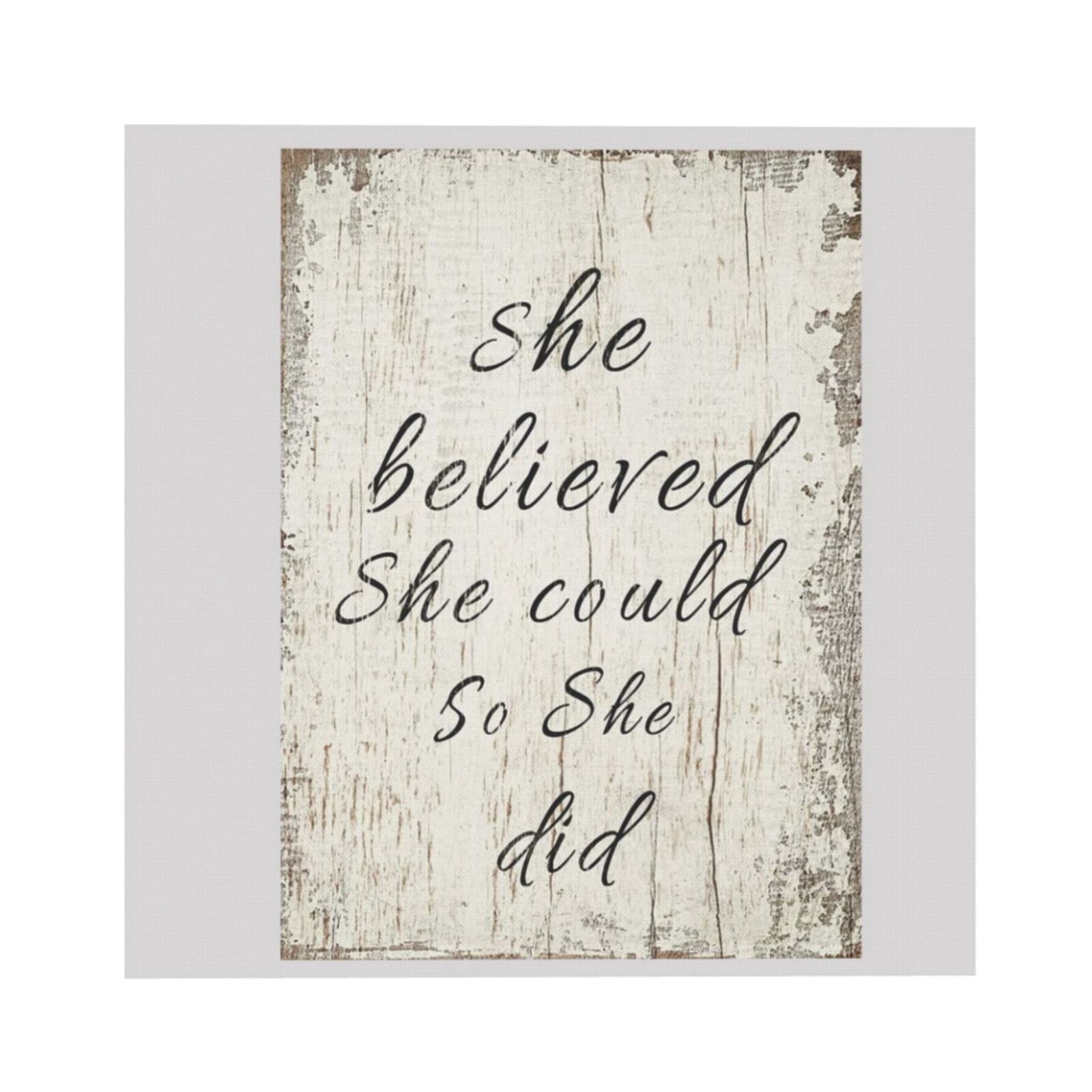 Wandaufkleber 'She Believed She Could So She Did' Mit Schmetterlingen – Inspirierendes Zitat Für Mädchenzimmer, 28,4x89,9 Cm