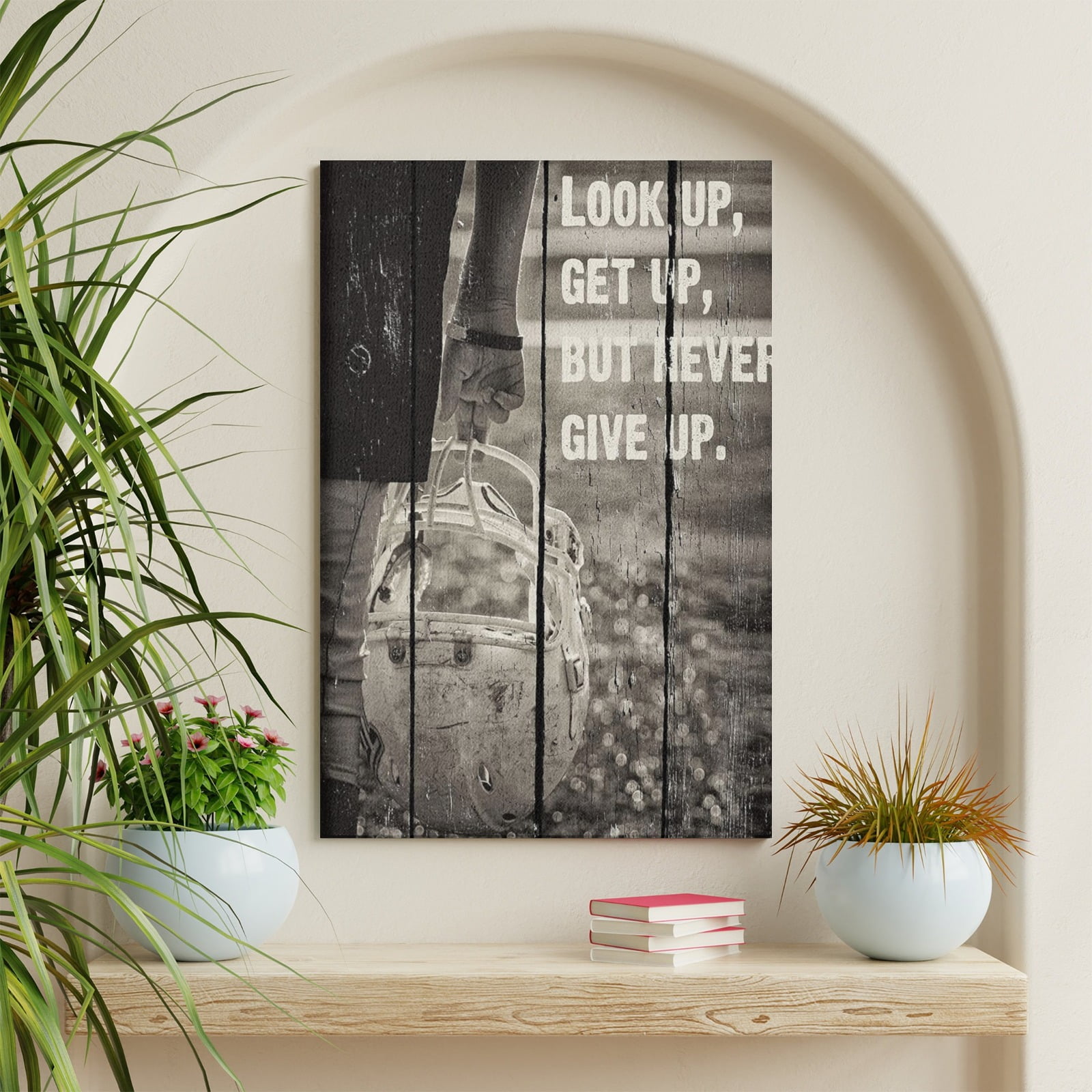 AOEX Look Up, Get Up, But Never Give Up - Football Wall Art Decor Print ...