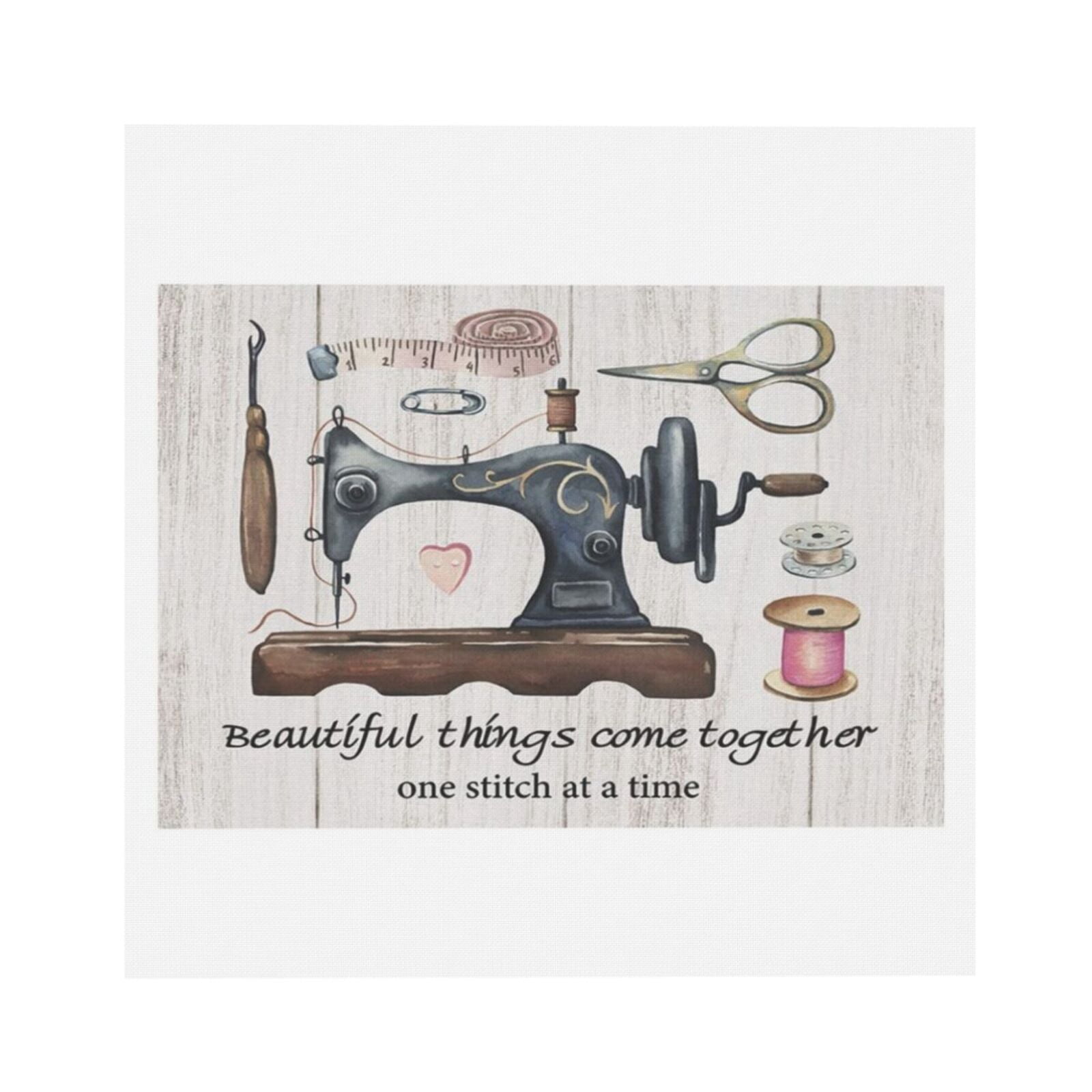 Happy Kisses Sewing Machine Charm Necklace – Gift For Quilters & Sewers With Inspirational Card