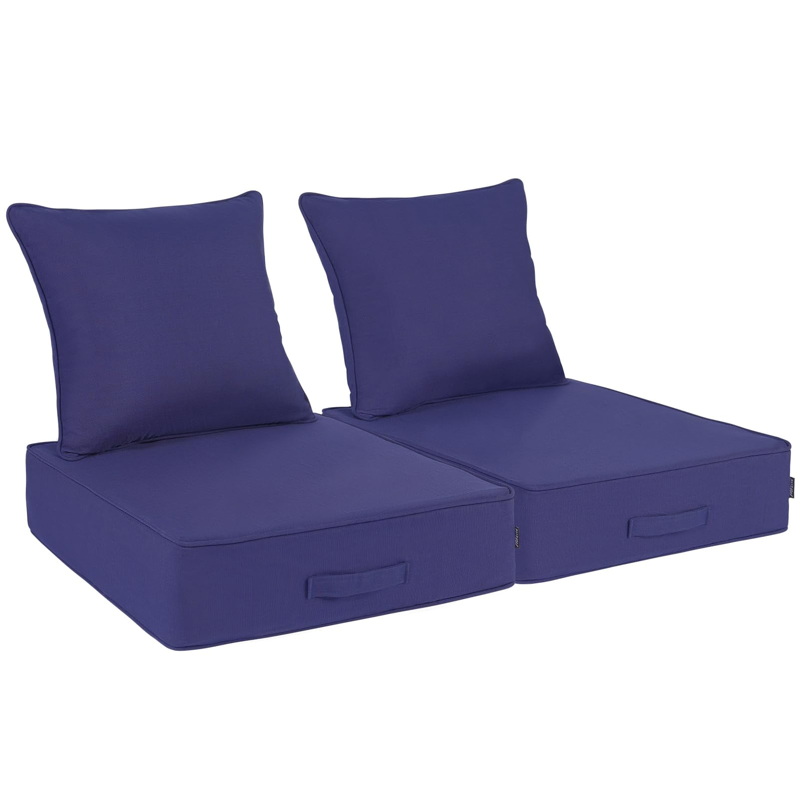 AOFEITE Outdoor Olefin Water Resistant Deep Seat Cushion Set 2PCS Weather and Fade Resistant 23 x 26 x 6 Patio Furniture Seat Cushion Thickened Sofa Chair Pad for Lawn Garden Dark Blue C25 Walmart