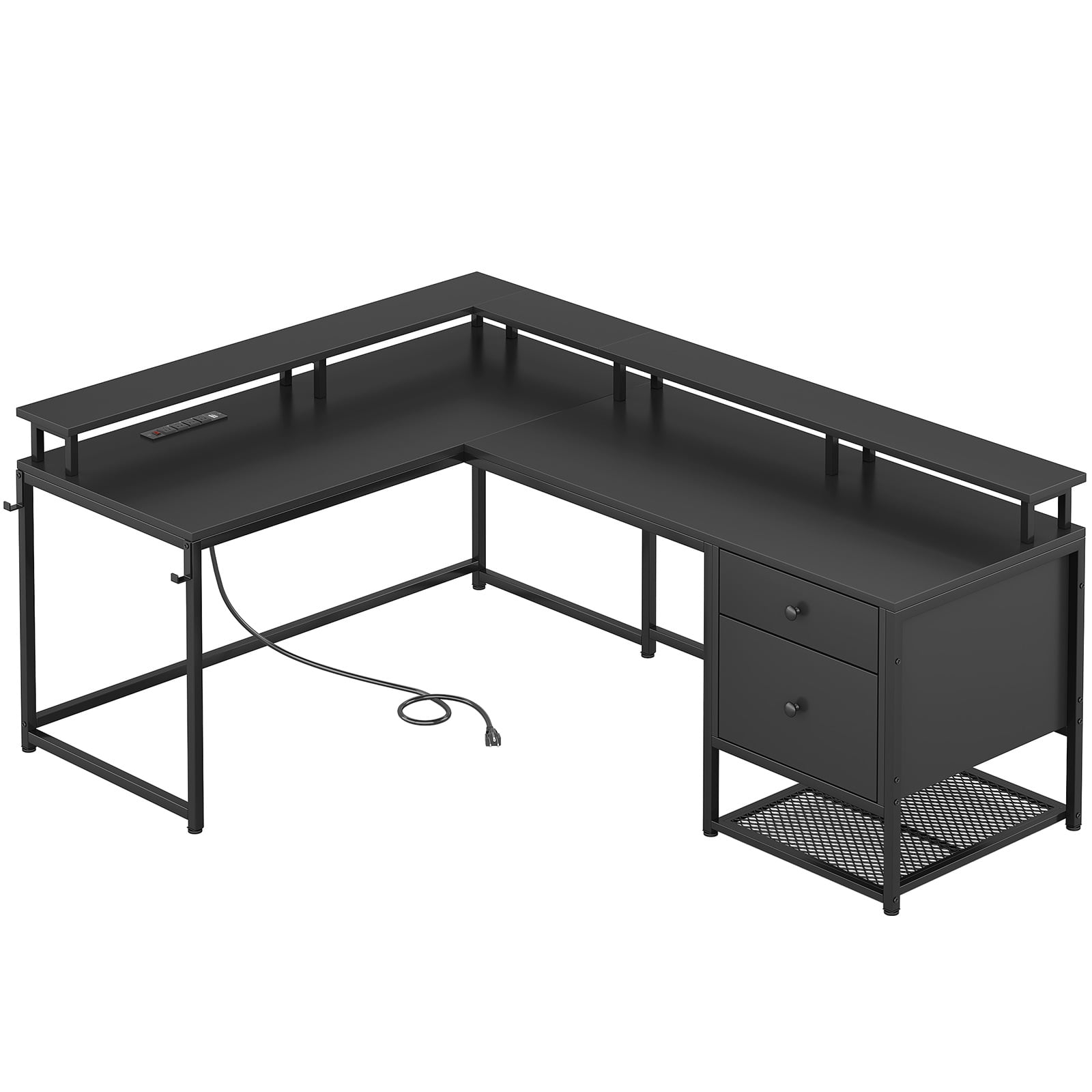 AOGLLATI 62" Home Office Desk,Double Computer Desk with Drawers,Gaming