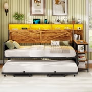 AOGLLATI Charging Station 3 Storage Drawers Metal Daybeds