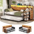 thumbnail image 1 of CalmOasis Charging Station 3 Storage Drawers Metal Daybeds, 1 of 9