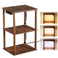 thumbnail image 1 of AOHAO Side Tables with Dimmable Light, End Table 3-Tier Bedside Table with Sturdy Metal Frame, Tall Nightstand for Bedroom, Living Room, Sofa, 1 of 1
