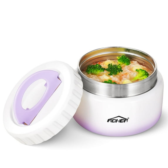 AOHEA Thermos for Hot Food Kids, 8oz Kids Lunch Thermos for Soup and More, Thermos Kids Food Jar Keep Your Child's Meal Hot or Cold, Leak-Proof Vacuum Seal and Durable(Gradient-Purple)