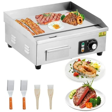 AOILE 14 Inch Commercial Electric Griddle – Non-Stick Countertop Grill with Adjustable Temperature Control (122°F-572°F), 1600W/110V for Home and Restaurant Use