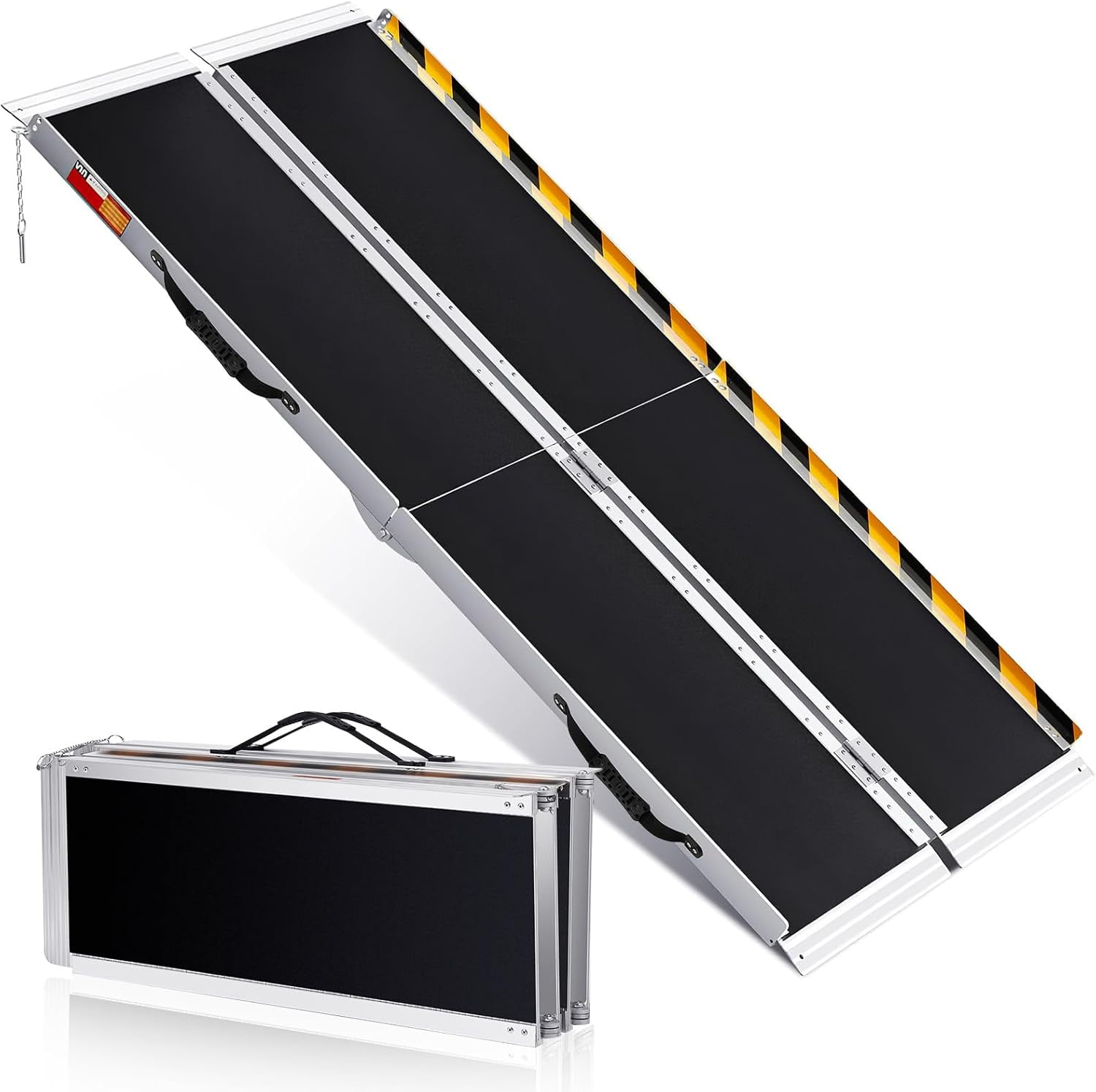AOILE 2/3/4/5/6/8 FT Folding Wheelchair Ramp, Non-Slip Aluminum ...