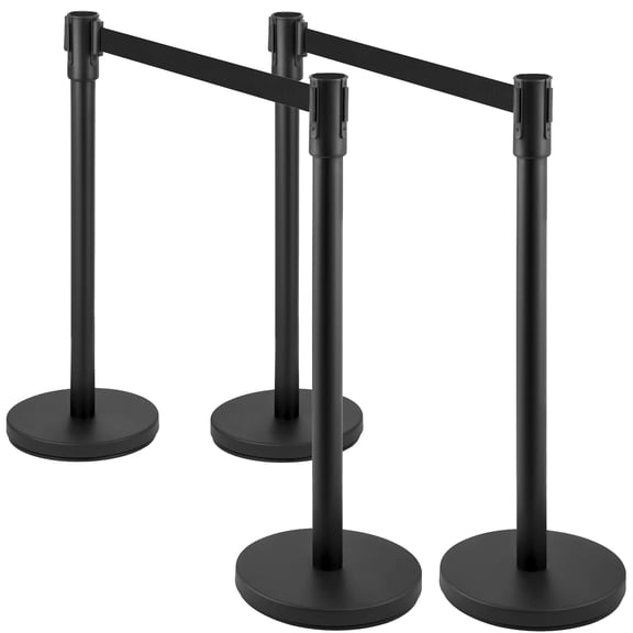 AOILE 2/4/6 Packs Crowd Control Barriers, 36" Stainless Steel Stanchions with 6.5Ft Retractable Belts, Heavy-Duty Line Dividers for Store Queues, Events, Airports, Theaters
