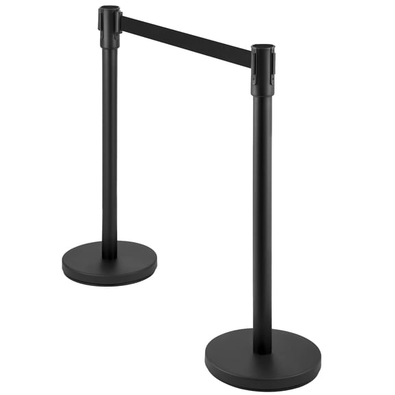 AOILE 2/4/6 Packs Crowd Control Barriers, 36" Stainless Steel Stanchions with 6.5Ft Retractable Belts, Heavy-Duty Line Dividers for Store Queues, Events, Airports, Theaters