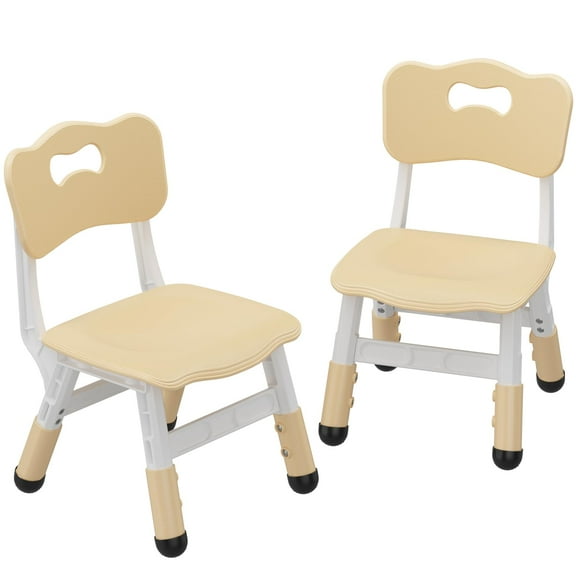 AOILE 2-Pack Adjustable Kids Chairs - 3-Level Height (10.6"-12.2") for Ages 2-8, Non-Slip, Lightweight, Ergonomic, Stackable for Easy Storage