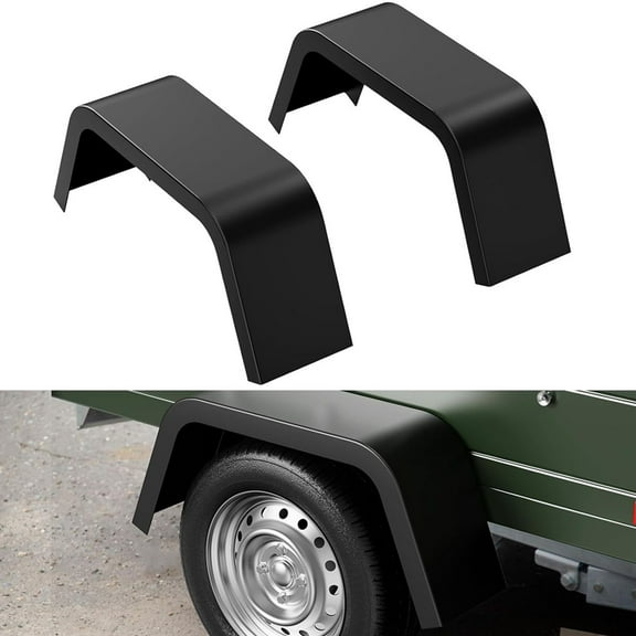 AOILE 2 Pack Trailer Fenders Fit 14"-16" Tires, Heavy Duty Single Axle Trailer Fenders Car Hauler Trailer, Black