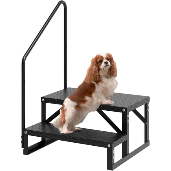 AOILE 2-Step RV Steps with Handrail, RV Stairs Support with Non-Slip Pattern Plate, Portable Trailer Ladder for Outdoor, Camping, Travel, Hot Tub