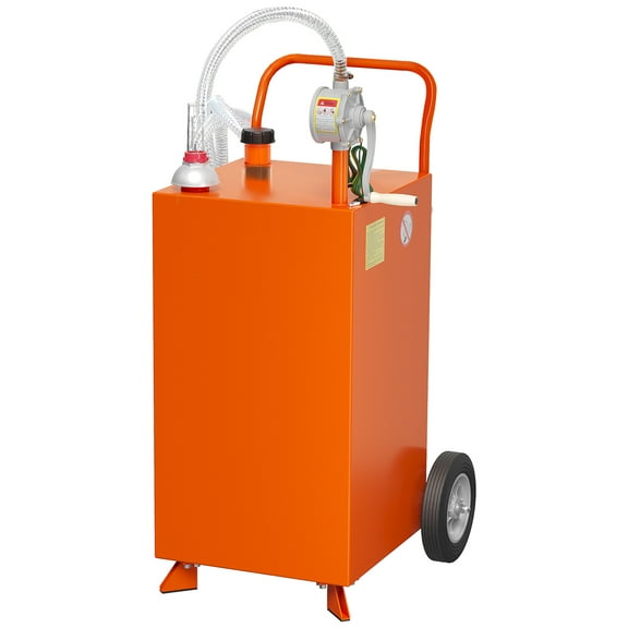 AOILE 20/30/35/40 Gallon Fuel Caddy with Manual Rotary Pump, Portable Gas Storage Tank with 2 Wheels, Easy Transfer for Cars, Boats, ATVs, and Lawn Mowers