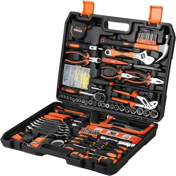 AOILE 236 Piece Socket Wrench Auto Repair Tool Combination Package Mixed Tool Set General Household Hand Tool Kit with Plastic Toolbox Storage Case