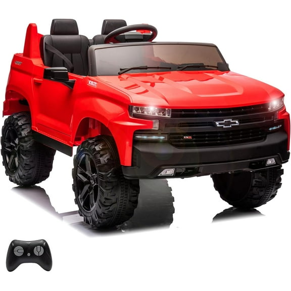 AOILE 24V Ride On Truck for Ks, Licensed Chevrolet 2-Seater Remote Control Ride-on Toys, Red