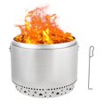 thumbnail image 1 of AOILE 27 Inch Smokeless Fire Pit - Portable Stainless Steel Camping Stove with Stand & Removable Ash Pan | Ideal for Outdoor Wood Burning | H: 11.5 in, 26.9 lbs, 1 of 9