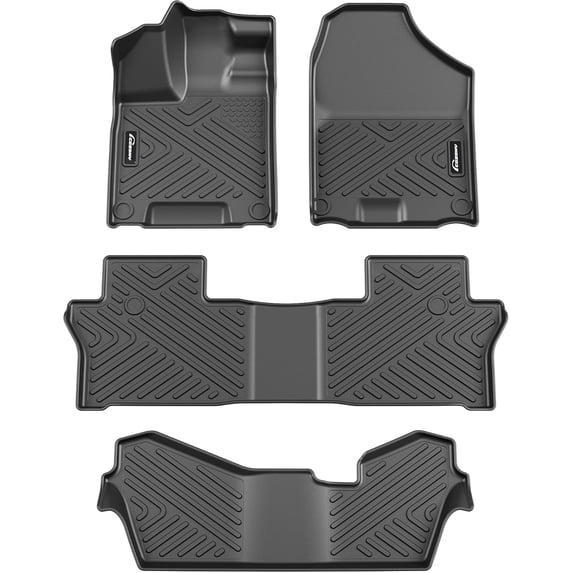 AOILE 3D TPE Floor Mats for 2016-2022, 1st & 2nd & 3rd Row Floor Linerr, All Weather Protection Odorless, Black