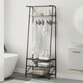 thumbnail image 1 of AOILE 4-in-1 Entryway Hall Tree with Coat Rack, Shoe Bench & Hooks, Industrial Metal Frame Organizer, 1 of 9