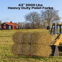 AOILE 43" Clamp on Pallet Forks, 2000LBS Heavy Duty Quick Attach Fork for Tractor Loader Skid Steer