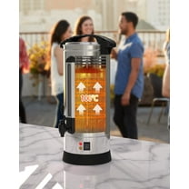 AOILE 60-Cup Coffee Urn, 10L/2.6 Gal Double-Wall Stainless Steel Commercial Coffee Maker, Electric Hot Beverage Dispenser, 1500W Rapid Brewing with Keep Warm Feature – Ideal for Business, Catering