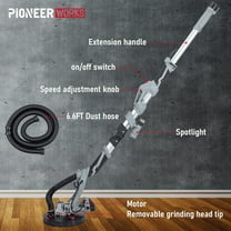 AOILE 710W Electric Drywall Sander, Variable Speed 800-1700 RPM, Extendable Handle, LED Light, 6 Sanding Discs