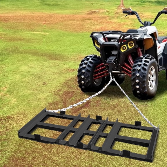 AOILE 8/6/4FT Drag Harrow Driveway Grader, Heavy-Duty Power Rake with 6FT Chain, Tow Behind Lawn Rake for ATV, UTV, Tractor, Mower