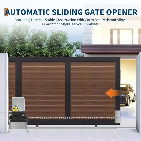 AOILE Automatic Sliding Gate Opener, 1800LBS Chain Drive Electric Driveway Gate Motor, Includes 2 Remotes & Hardware Kit, 40ft/Min Speed, Fits G ates Up to 40 Feet