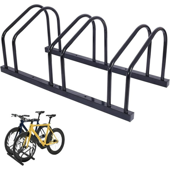 AOILE Bike Floor Stand, Indoor Outdoor Bicycle Parking Rack Fits 22-28" Wheels Up to 2" Tires, Heavy-Duty Steel Bike Storage Stand, Stable Modular Design, 2/3/4 Slot Options
